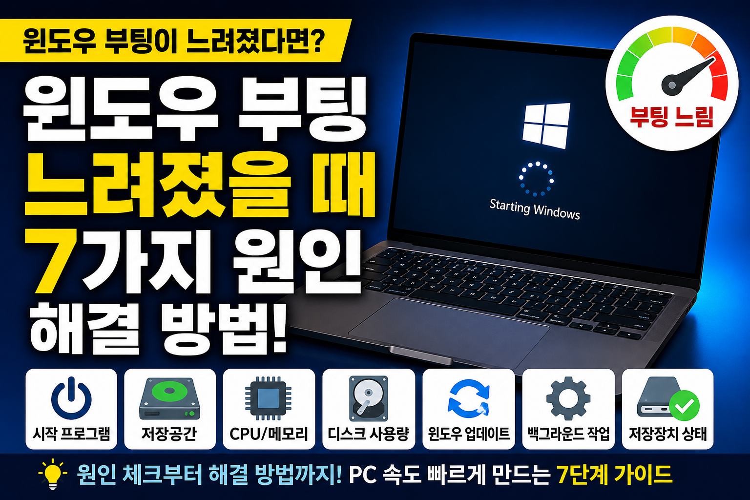 윈도우 부팅이 느려졌을 때 확인해야 할 7가지 원인과 해결 방법
