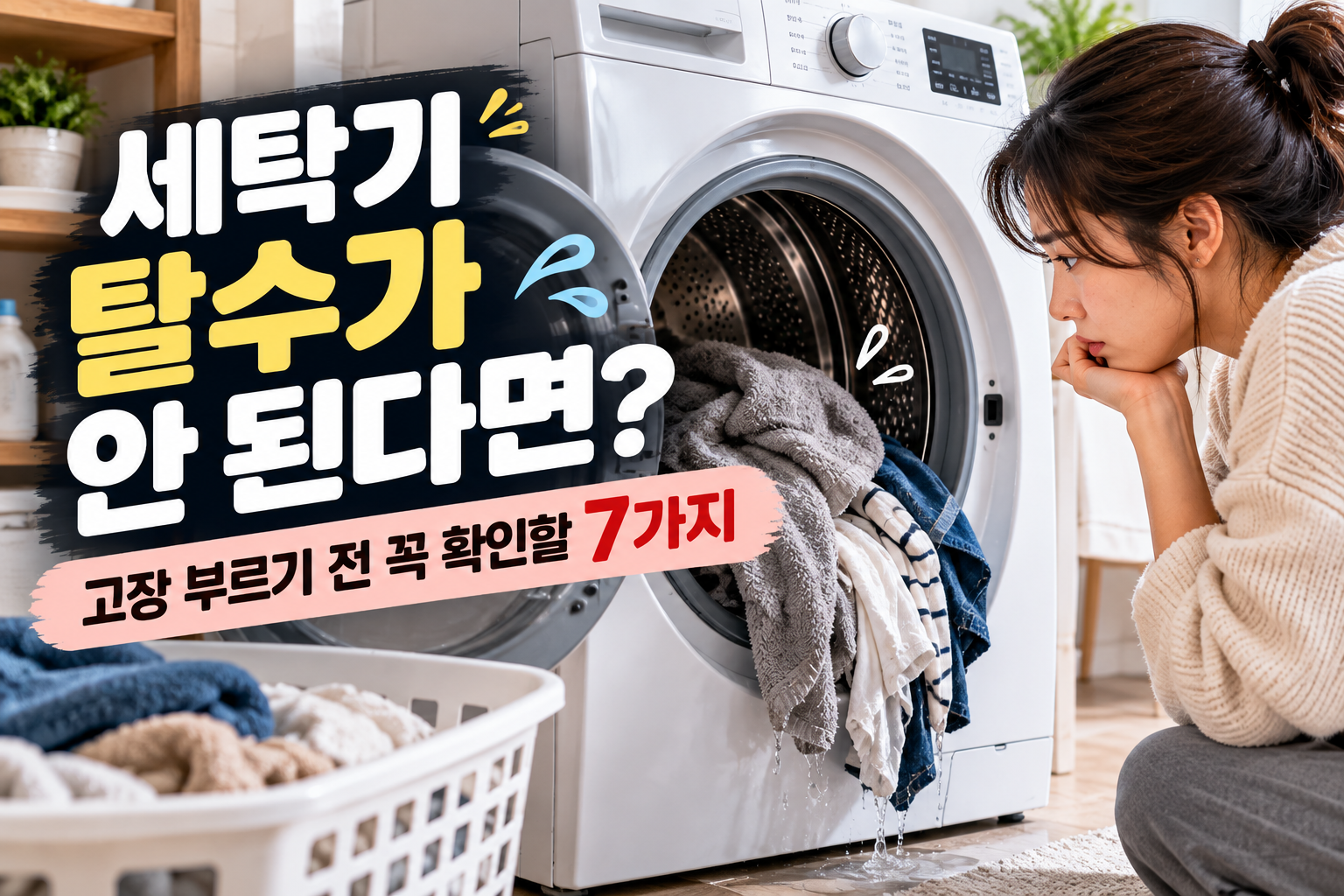 세탁기 탈수가 안 된다면? 고장 부르기 전 꼭 확인할 7가지