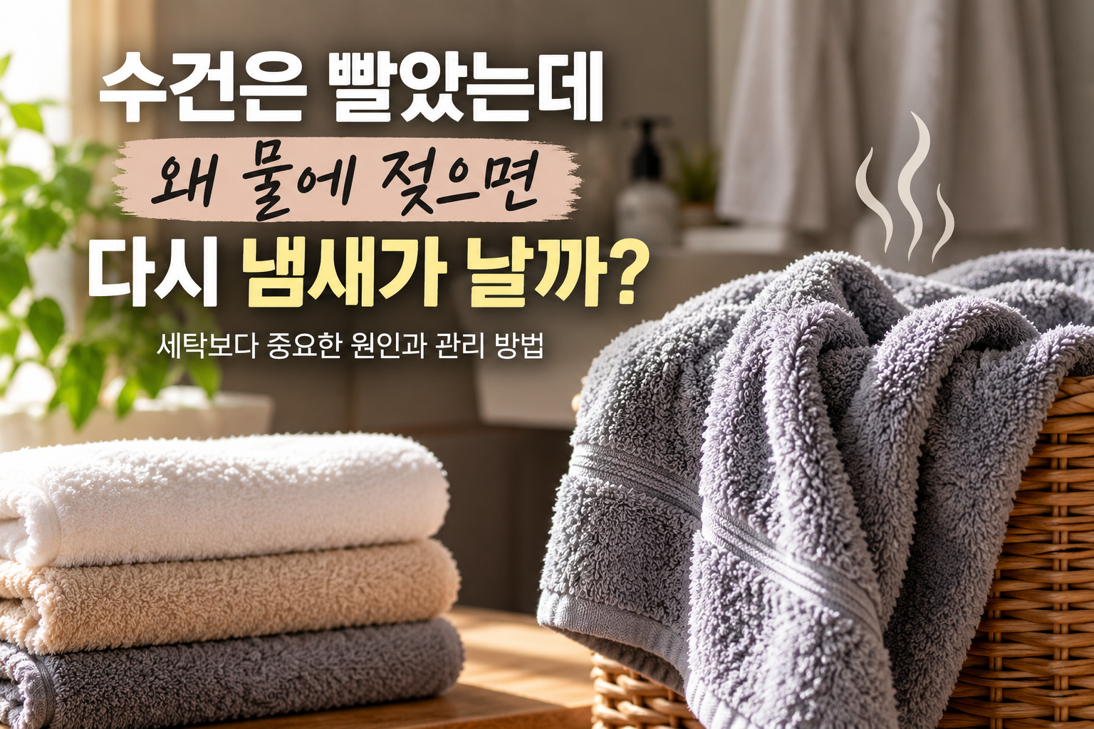 수건은 빨았는데 왜 물에 젖으면 다시 냄새가 날까? 세탁보다 중요한 원인